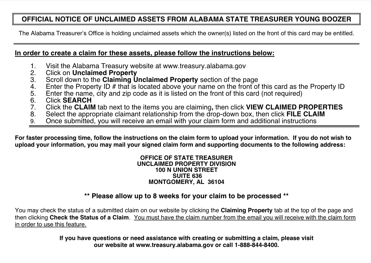 Alabama Unclaimed Property - Official State Website